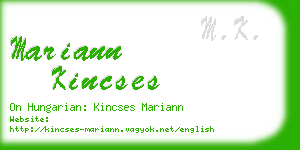 mariann kincses business card